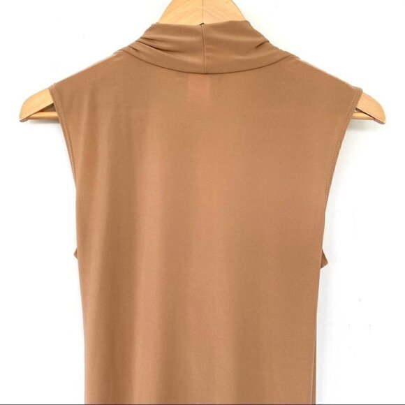 Surplice sleeveless top  with ruching, stretch jersey knit - Picture 7 of 8